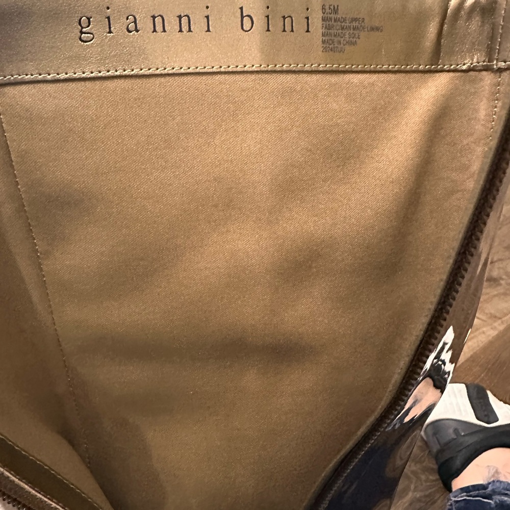 Gianni Bini Metallic Gold Heeled Boots - Picture 4 of 5